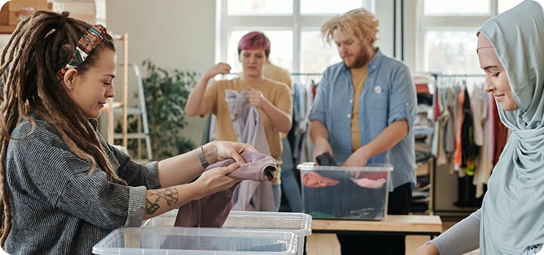 Image showing appeal money going to helping victims of example crisis.